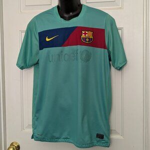 Nike FC Barcelona  Away Football Shirt Soccer Jersey Size L Green .